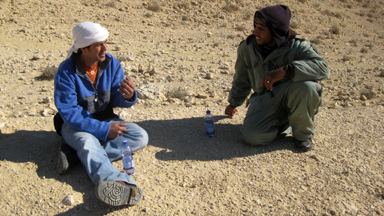 Dani enjoying chatting with the local Bedouin